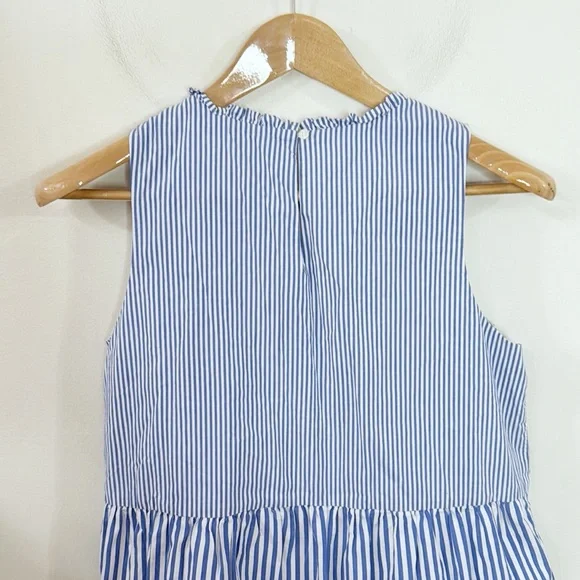 J Crew Factory Striped sleeveless tiered mini dress in cotton poplin size 6 - Picture 5 of 12